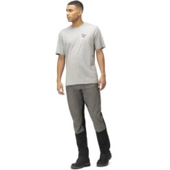 Norrona Camiseta Hombre - /29 Cotton Vikinghead Embroidery - Grey Melange -Norrona norrona 29 cotton vikinghead embroidery t shirt men grey melange 3 1344734