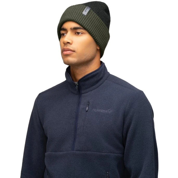 Norrona Gorro - /29 Heavy MerinoUll Contrast - Olive Night Melange 2 Norrona Gorro - /29 Heavy MerinoUll Contrast - Olive Night Melange - Imagen 2