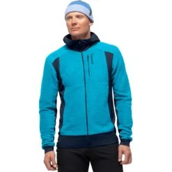 Norrona Chaqueta Hombre - Falketind Alpha120 Zip Hood - Hawaiian Surf/Indigo Night