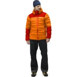 Norrona Plumífero Chaqueta Hombre - Falketind Down750 Hood - Orange Popsicle/Arednalin -Norrona norrona falketind down750 hood jacket men orange popsicle arednalin 3 1025068