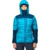 Norrona Plumífero Chaqueta Mujer - Falketind Down750 Hood - Aquarius/Mykonos Blue