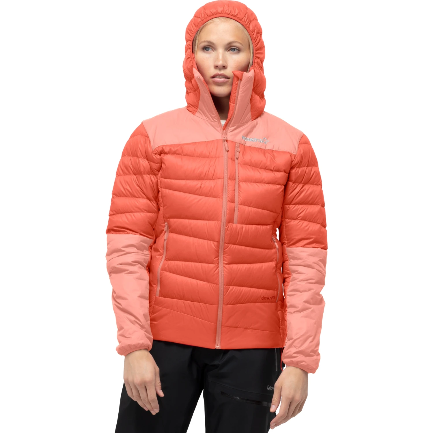 Norrona Plumífero Chaqueta Mujer - Falketind Down750 Hood - Orange Alert/Peach Amber 1 Norrona Plumífero Chaqueta Mujer - Falketind Down750 Hood - Orange Alert/Peach Amber
