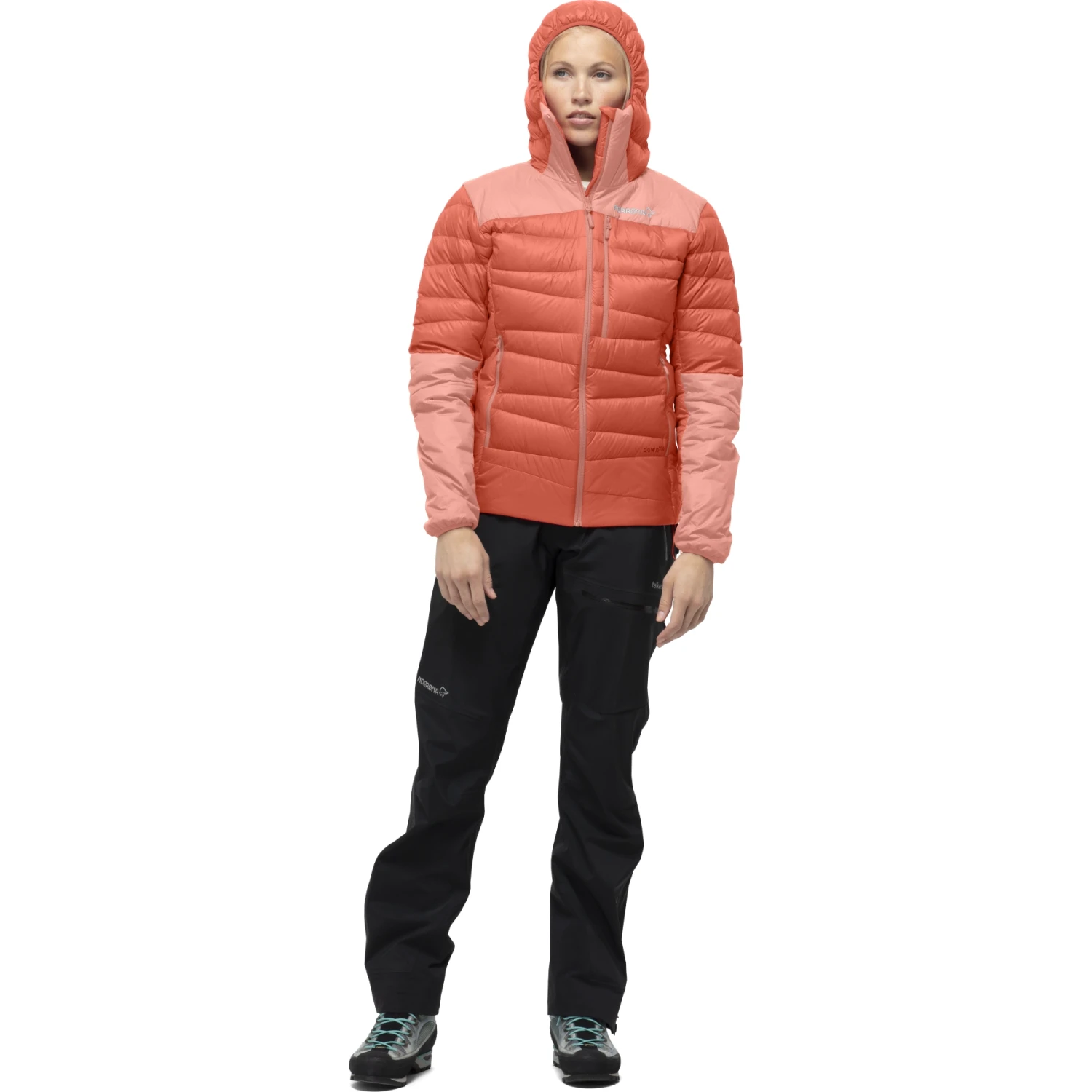 Norrona Plumífero Chaqueta Mujer - Falketind Down750 Hood - Orange Alert/Peach Amber 4 Norrona Plumífero Chaqueta Mujer - Falketind Down750 Hood - Orange Alert/Peach Amber - Imagen 4