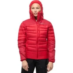 Norrona Plumífero Chaqueta Mujer - Falketind Down750 Hood - True Red