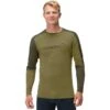 Norrona Camiseta De Manga Larga Hombre - Falketind Equaliser Merino Round Neck - Olive Drab/Olive Night