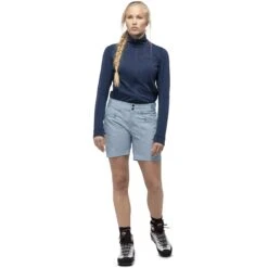 Norrona Pantalones Cortos Mujer - Falketind Flex1 - Blue Fog -Norrona norrona falketind flex1 shorts women blue fog model 1 1399449