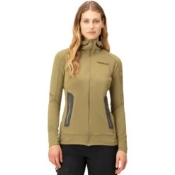 Norrona Chaqueta Mujer - Falketind Power Grid Hood - Olive Drab