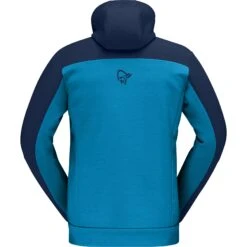 Norrona Chaqueta Hombre - Falketind Warmwool2 Stretch Zip Hood - Hawaiian Surf/Indigo Night -Norrona norrona falketind warmwool2 stretch zip hood jacket men hawaiian surf indigo night 2 1126439