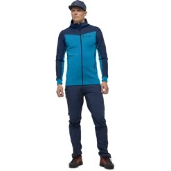 Norrona Chaqueta Hombre - Falketind Warmwool2 Stretch Zip Hood - Hawaiian Surf/Indigo Night -Norrona norrona falketind warmwool2 stretch zip hood jacket men hawaiian surf indigo night 2 1461844
