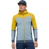 Norrona Chaqueta Hombre - Falketind Warmwool2 Stretch Zip Hood - Sulphur/Blue Fog
