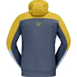 Norrona Chaqueta Hombre - Falketind Warmwool2 Stretch Zip Hood - Sulphur/Blue Fog -Norrona norrona falketind warmwool2 stretch zip hood jacket men sulphur blue fog 2 1341893