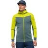 Norrona Chaqueta Hombre - Falketind Warmwool2 Stretch Zip Hood - Sulphur Spring/North Atlantic