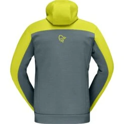 Norrona Chaqueta Hombre - Falketind Warmwool2 Stretch Zip Hood - Sulphur Spring/North Atlantic -Norrona norrona falketind warmwool2 stretch zip hood jacket men sulphur spring north atlantic 2 1126448