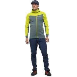 Norrona Chaqueta Hombre - Falketind Warmwool2 Stretch Zip Hood - Sulphur Spring/North Atlantic -Norrona norrona falketind warmwool2 stretch zip hood jacket men sulphur spring north atlantic 2 1561000