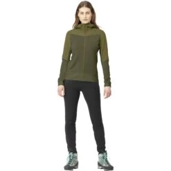 Norrona Chaqueta Mujer - Falketind Warmwool2 Stretch Zip Hood - Olive Drab/Olive Night -Norrona norrona falketind warmwool2 stretch zip hood jacket women olive drab olive night 3 1254036