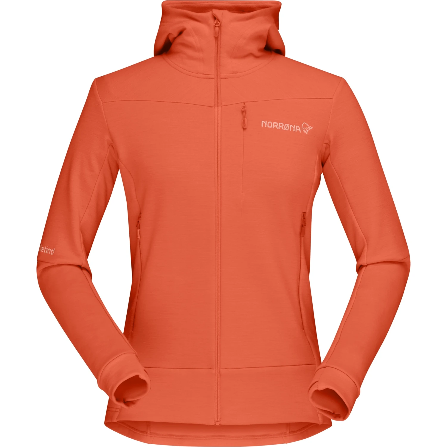 Norrona Chaqueta Mujer - Falketind Warmwool2 Stretch Zip Hood - Orange Alert 2 Norrona Chaqueta Mujer - Falketind Warmwool2 Stretch Zip Hood - Orange Alert - Imagen 2