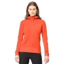 Norrona Chaqueta Mujer - Falketind Warmwool2 Stretch Zip Hood - Orange Alert