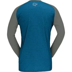 Norrona Camiseta De Manga Larga Hombre - Fjørå Equaliser Lightweight - Mykonos Blue/Castor Grey -Norrona norrona fjora equaliser lightweight long sleeve shirt men mykonos blue castor grey 2 1342007