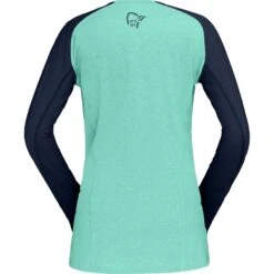 Norrona Camiseta De Manga Larga Mujer - Fjørå Equaliser Lightweight - Arcadia/Indigo Night -Norrona norrona fjora equaliser lightweight long sleeve shirt women arcadia indigo night 2 903455