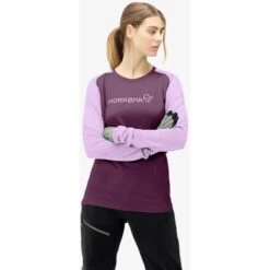 Norrona Camiseta De Manga Larga Mujer - Fjørå Equaliser Lightweight - Dark Purple/Violet Tulle -Norrona norrona fjora equaliser lightweight long sleeve shirt women dark purple violet tulle 4 1126762
