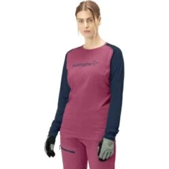 Norrona Camiseta De Manga Larga Mujer - Fjørå Equaliser Lightweight - Violet Quartz/Indigo Night