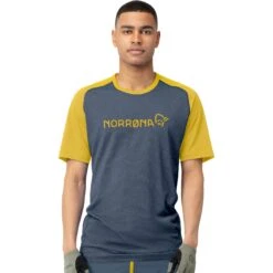 Norrona Camiseta Hombre - Fjørå Equaliser Lightweight - Sulphur/Vintage Indigo