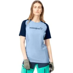 Norrona Camiseta Mujer - Fjørå Equaliser Lightweight - Serenity/Indigo Night