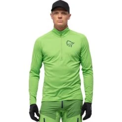 Norrona Camiseta De Manga Larga Hombre - Fjørå Equaliser Zip Top - Foliage/Treetop