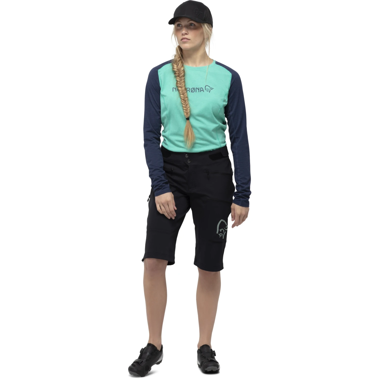 Norrona Pantalones Cortos Mujer - Fjørå Flex1 Heavy Duty - Caviar/Castor Grey 4 Norrona Pantalones Cortos Mujer - Fjørå Flex1 Heavy Duty - Caviar/Castor Grey - Imagen 4