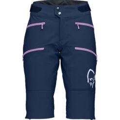 Norrona Pantalones Cortos Mujer - Fjørå Flex1 Heavy Duty - Indigo Night/Violet Tulle