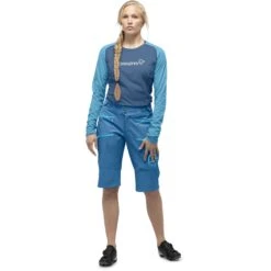 Norrona Pantalones Cortos Mujer - Fjørå Flex1 Heavy Duty - Mykonos Blue -Norrona norrona fjora flex1 heavy duty shorts women mykonos blue model 1 1399691