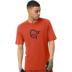 Norrona Camiseta Hombre - Fjørå Wool - Rooibos Tea/Indigo Night