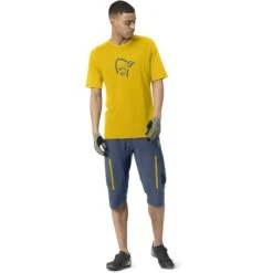 Norrona Camiseta Hombre - Fjørå Wool - Sulphur/Vintage Indigo -Norrona norrona fjora wool t shirt men sulphur vintage indigo model 1 1399798