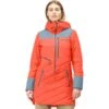 Norrona Chaqueta Mujer - Lofoten Primaloft80 Anorak - Orange Alert/Blue Fog