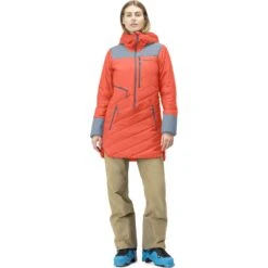 Norrona Chaqueta Mujer - Lofoten Primaloft80 Anorak - Orange Alert/Blue Fog -Norrona norrona lofoten primaloft80 anorak jacket women orange alert blue fog 3 1255991