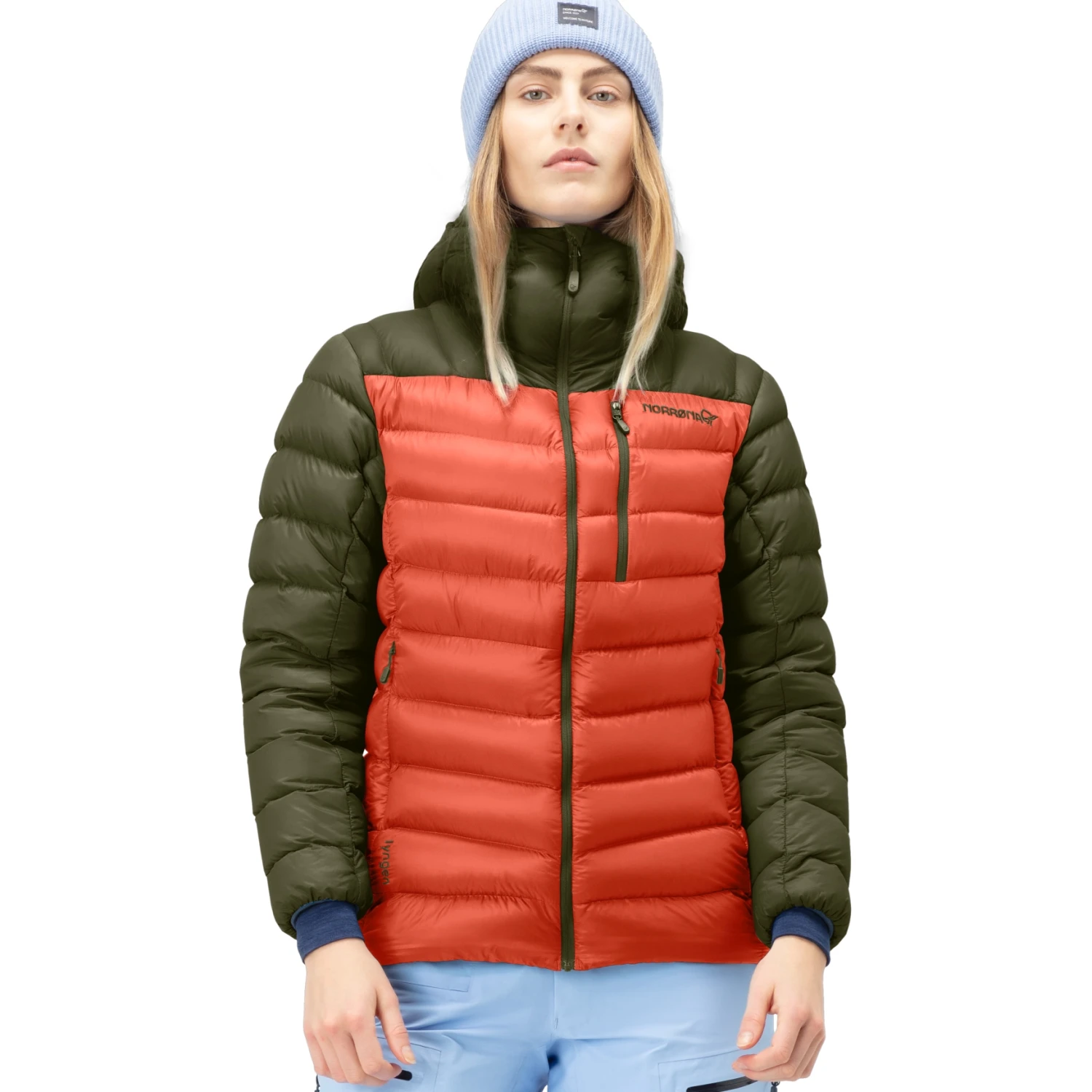 Norrona Plumífero Chaqueta Mujer - Lyngen Down850 Hood - Olive Night/Orange Alert 1 Norrona Plumífero Chaqueta Mujer - Lyngen Down850 Hood - Olive Night/Orange Alert