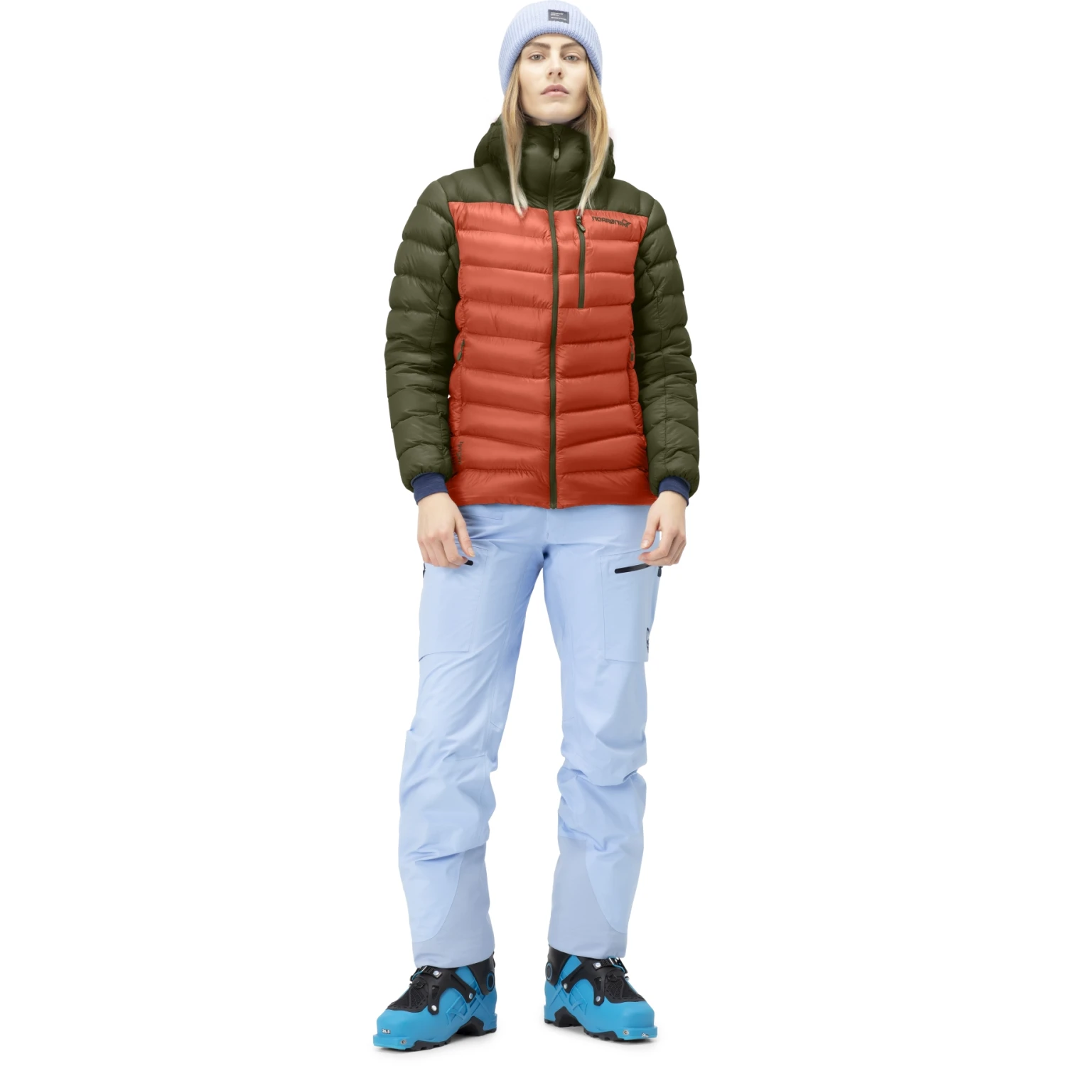 Norrona Plumífero Chaqueta Mujer - Lyngen Down850 Hood - Olive Night/Orange Alert 4 Norrona Plumífero Chaqueta Mujer - Lyngen Down850 Hood - Olive Night/Orange Alert - Imagen 4