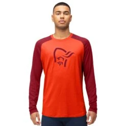 Norrona Camiseta Interior Manga Larga Hombre - PureUll - Arednalin/Rhubarb