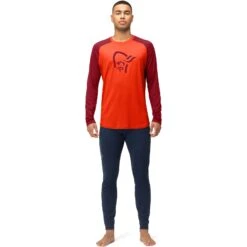Norrona Camiseta Interior Manga Larga Hombre - PureUll - Arednalin/Rhubarb -Norrona norrona pureull long sleeve baselayer men arednalin rhubarb 4 1518568