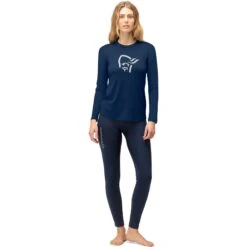 Norrona Camiseta Interior Manga Larga Mujer - PureUll - Indigo Night -Norrona norrona pureull long sleeve baselayer women indigo night 2 1463439
