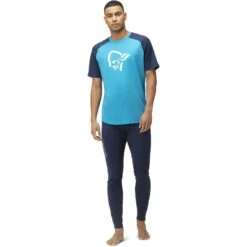 Norrona Camiseta Interior Hombre - PureUll - Hawaiian Surf/Indigo Night -Norrona norrona pureull t shirt men hawaiian surf indigo night 3 1257776