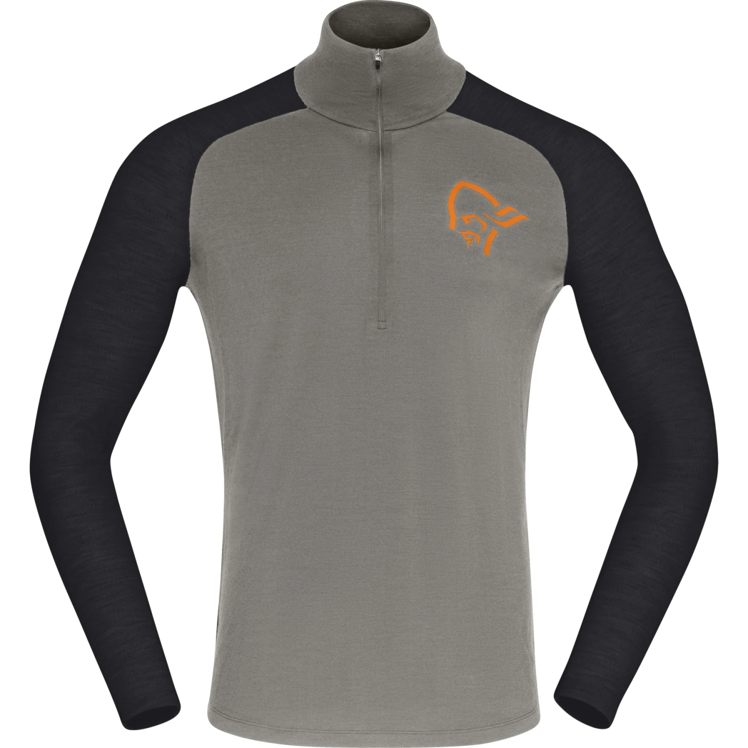 Norrona Camiseta Interior Manga Larga Hombre - PureUll Zip Neck - Castor Grey/Caviar Melange 2 Norrona Camiseta Interior Manga Larga Hombre - PureUll Zip Neck - Castor Grey/Caviar Melange - Imagen 2