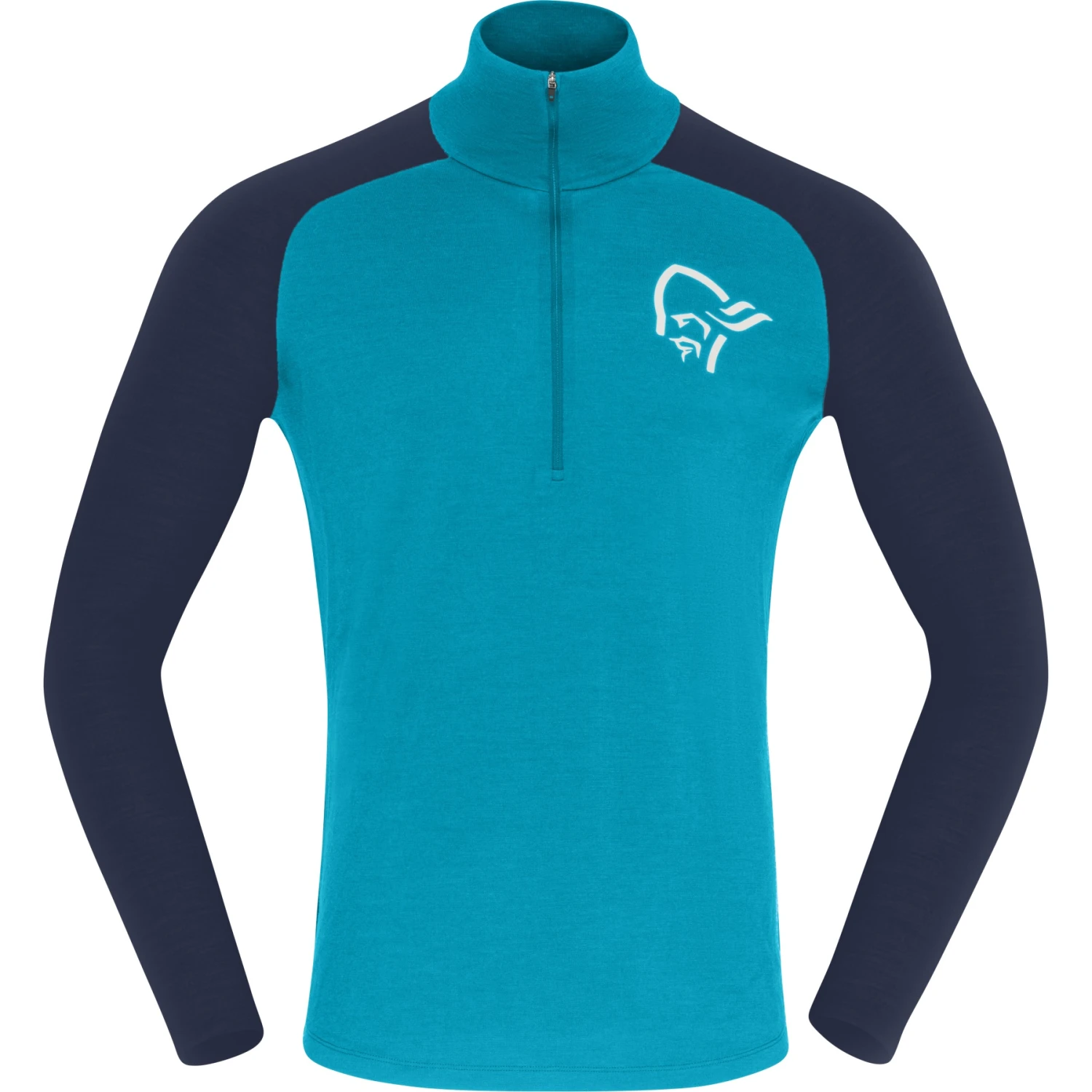 Norrona Camiseta Interior Manga Larga Hombre - PureUll Zip Neck - Hawaiian Surf/Indigo Night 2 Norrona Camiseta Interior Manga Larga Hombre - PureUll Zip Neck - Hawaiian Surf/Indigo Night - Imagen 2