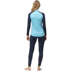 Norrona Camiseta Interior Manga Larga Mujer - PureUll Zip Neck - Aquarius/Indigo Night -Norrona norrona pureull zip neck baselayer women aquarius indigo night 4 1257965