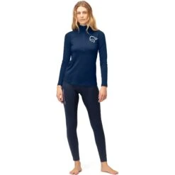 Norrona Camiseta Interior Manga Larga Mujer - PureUll Zip Neck - Indigo Night -Norrona norrona pureull zip neck baselayer women indigo night 2 1463506