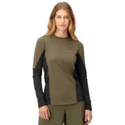 Norrona Camiseta De Manga Larga Mujer - Senja Equaliser Lightweight - Olive Night