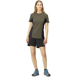 Norrona Camiseta Mujer - Senja Equaliser Lightweight - Olive Night -Norrona norrona senja equaliser lightweight t shirt women olive night model 1 1399843
