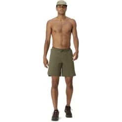 Norrona Pantalones Cortos Hombre - Senja Flex1 9 Inch - Olive Night -Norrona norrona senja flex1 9 inch shorts men olive night model 1 1399953