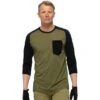 Norrona Camiseta 3/4 Manga Hombre - Skibotn Wool - Olive Drab