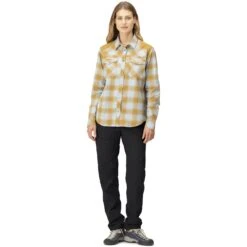 Norrona Camisa De Franela Mujer - Svalbard - Blue Fog/Camelflage 8 Norrona Camisa De Franela Mujer - Svalbard - Blue Fog/Camelflage -Norrona norrona svalbard flannel shirt women blue fog camelflage model 1 1400017